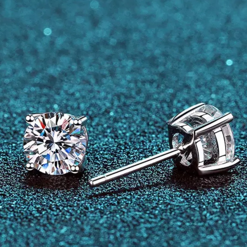 925 stamps sterling silver CZ Earring - Picture 3 of 4
